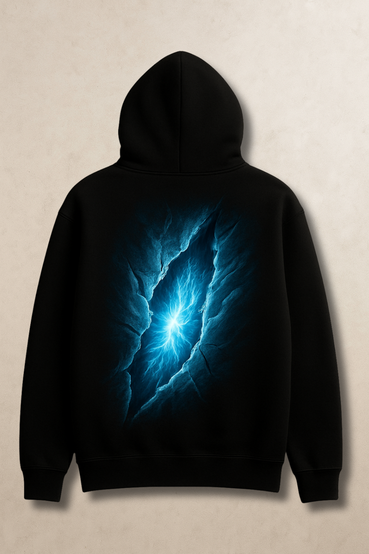 Blue Energy Core Hoodie – Abstract Streetwear by Nickoz