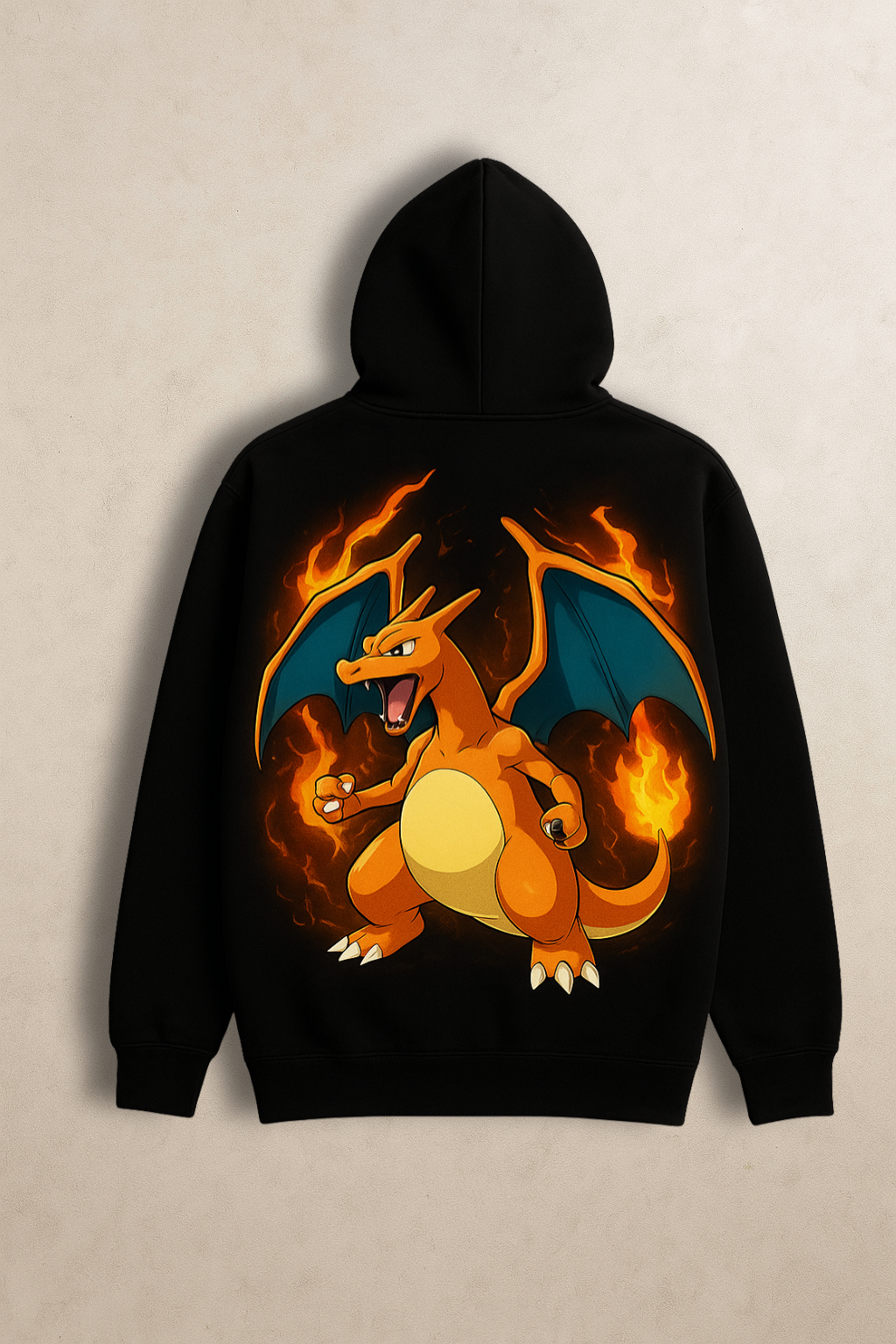 Charizard Flame Hoodie – Fire Dragon Streetwear by Nickoz