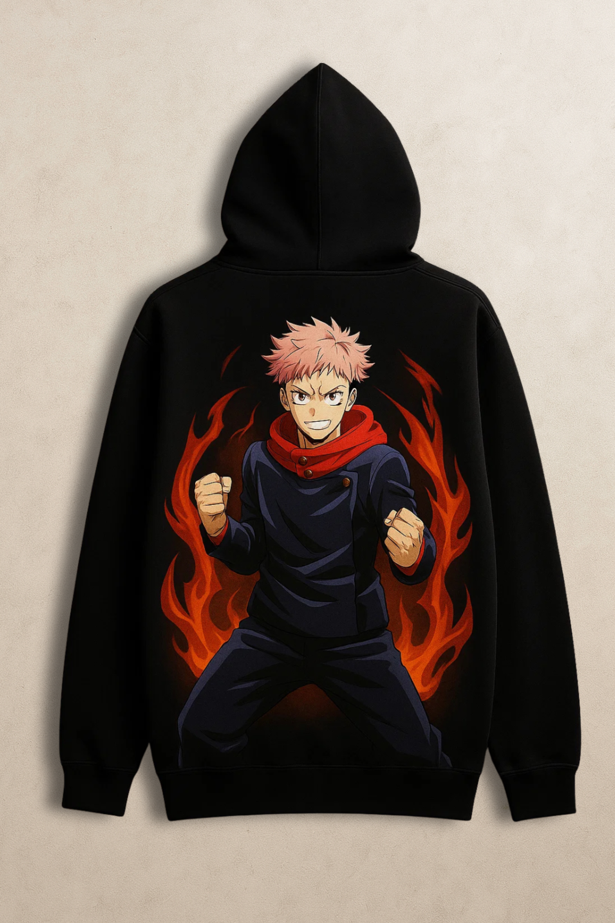 Jujutsu Kaisen Hoodie – Yuji Itadori Flame Aura Streetwear | Nickoz