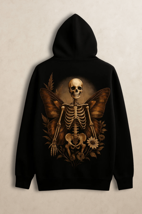 Dark Rebirth Skeleton Hoodie – Gothic Butterfly Streetwear by Nickoz